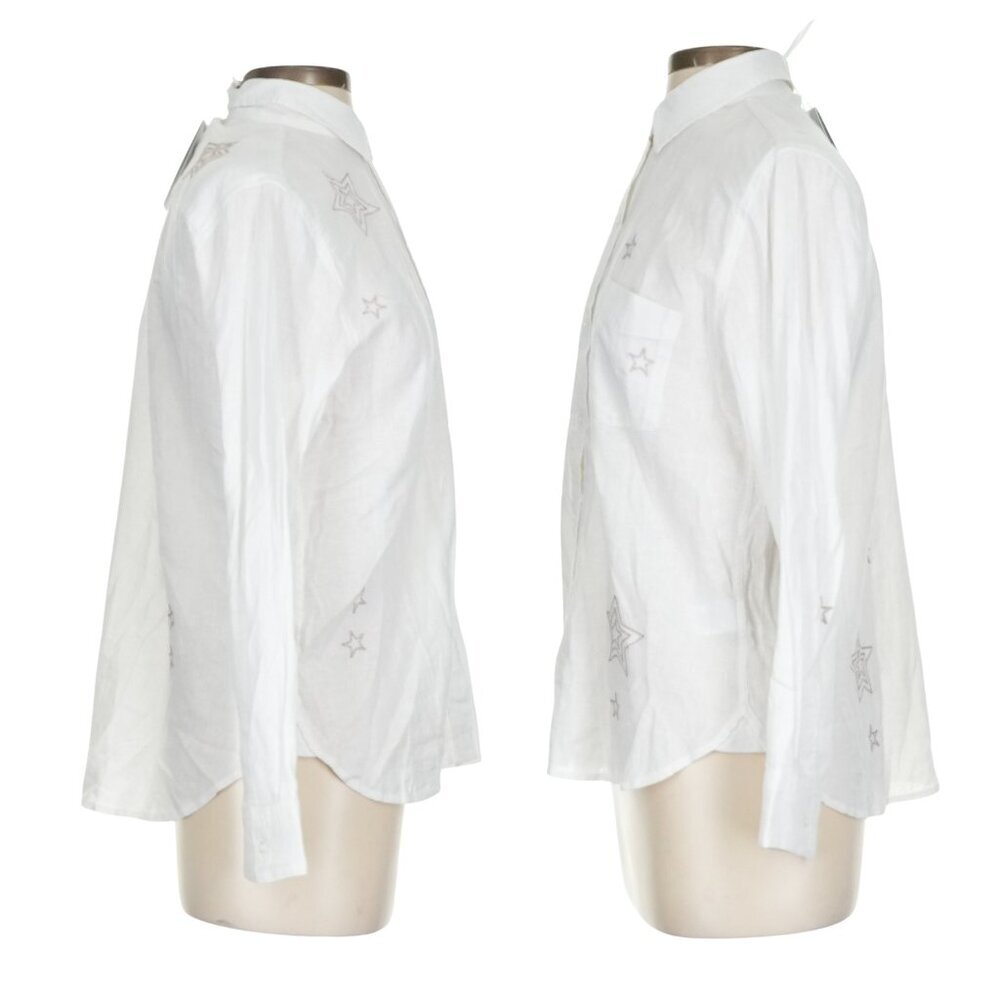 Rails Charli Shirt – Metallic Stars NWT Size S Small White Gold Thread Embroider - Picture 4 of 6